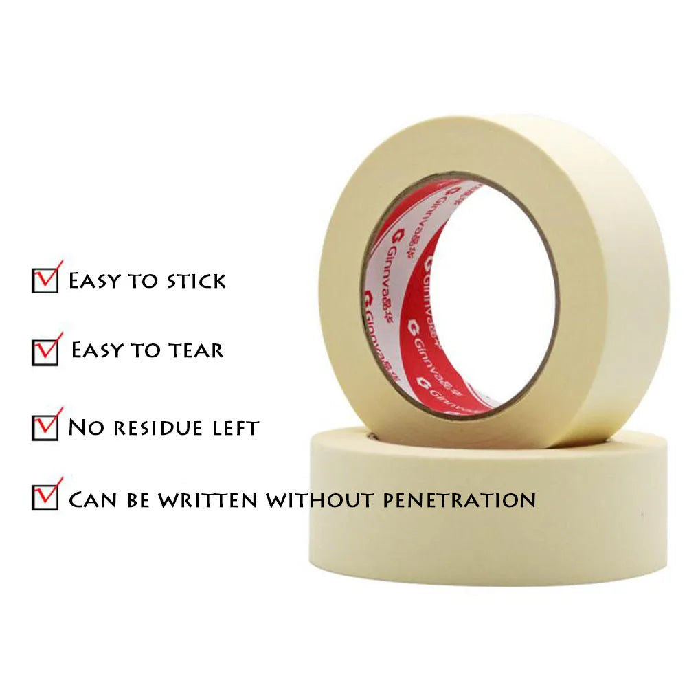 20m Masking Tape – 6mm-50mm Adhesive Crepe Paper for Painting, Drawing, and DIY Projects