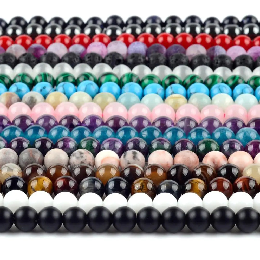 Natural Stone Beads – Tiger Eye, Amazonite, Lava, Turquoise & More for DIY Jewelry