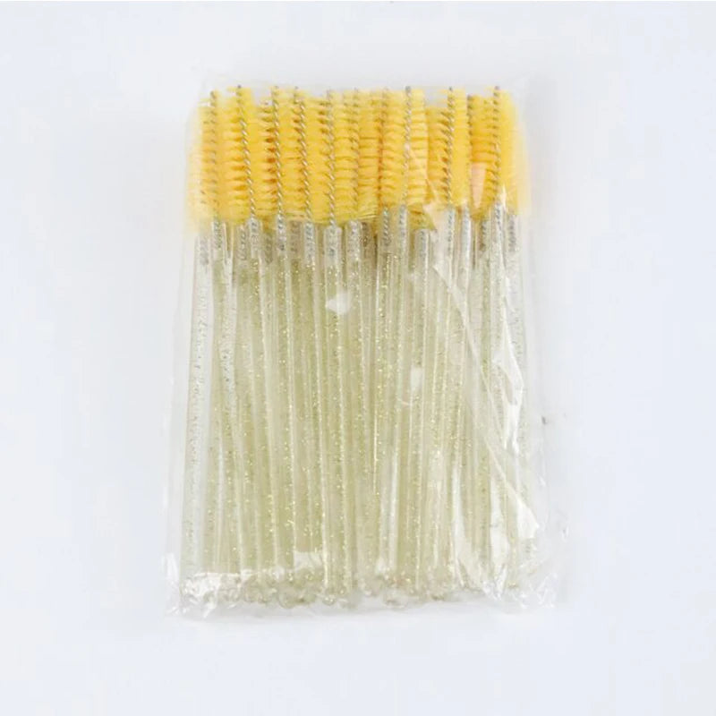 Disposable Crystal Eyelash and Brow Brushes – Perfect for Extensions and Makeup
