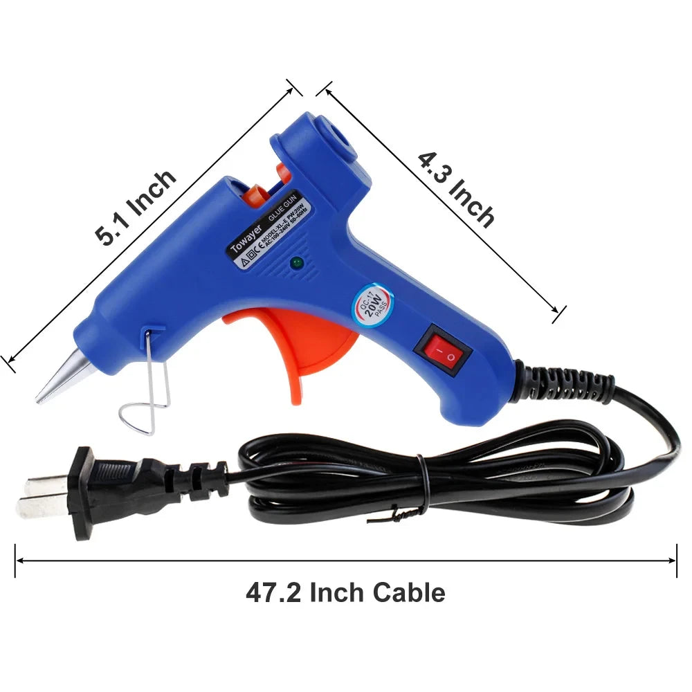 20W Mini Hot Glue Gun with 7mm Glue Sticks – Ideal for Crafts, Repairs, and DIY Projects