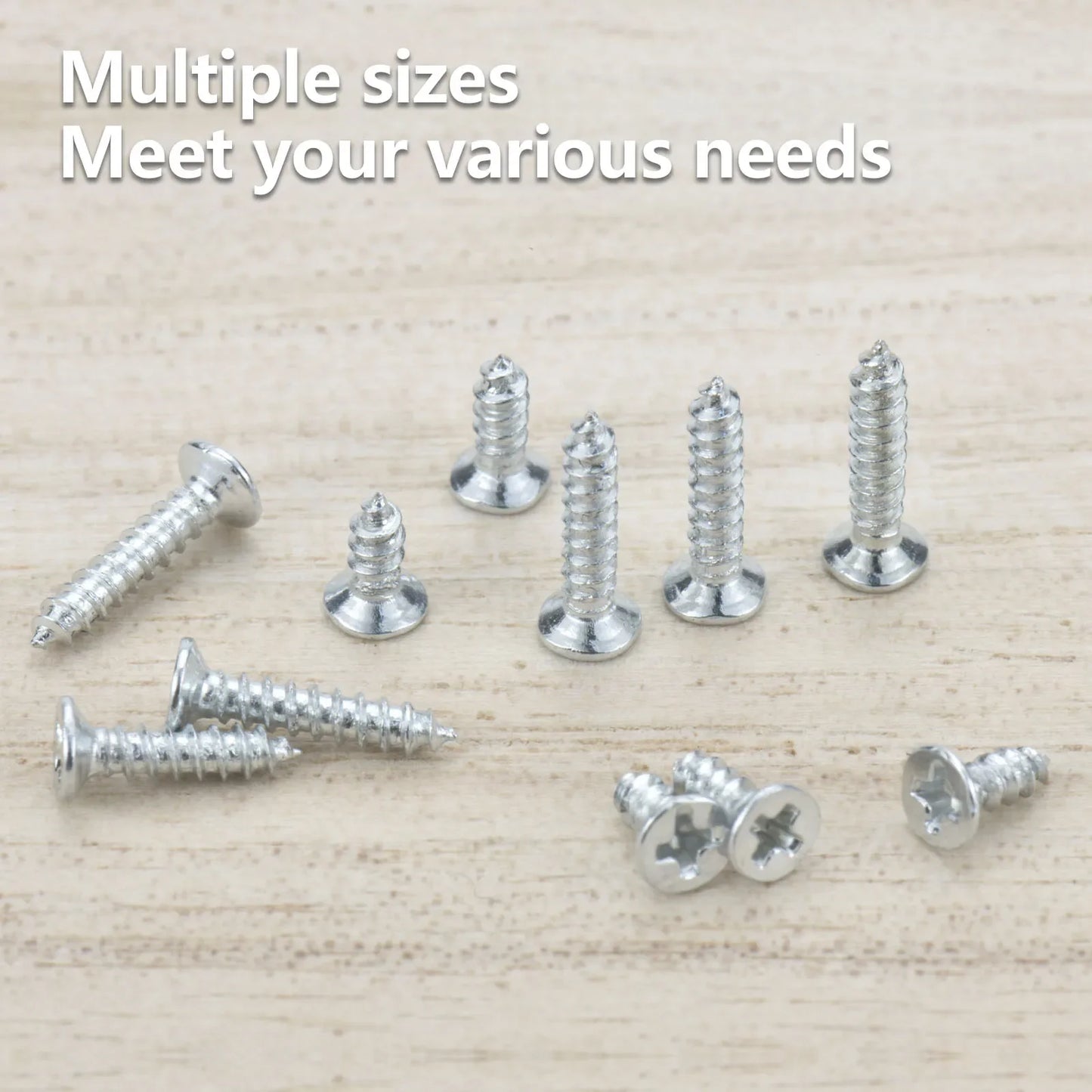 500PCS Self-Tapping Phillips Screws Kit – M2 Alloy Steel, 5 Sizes for Woodworking & DIY