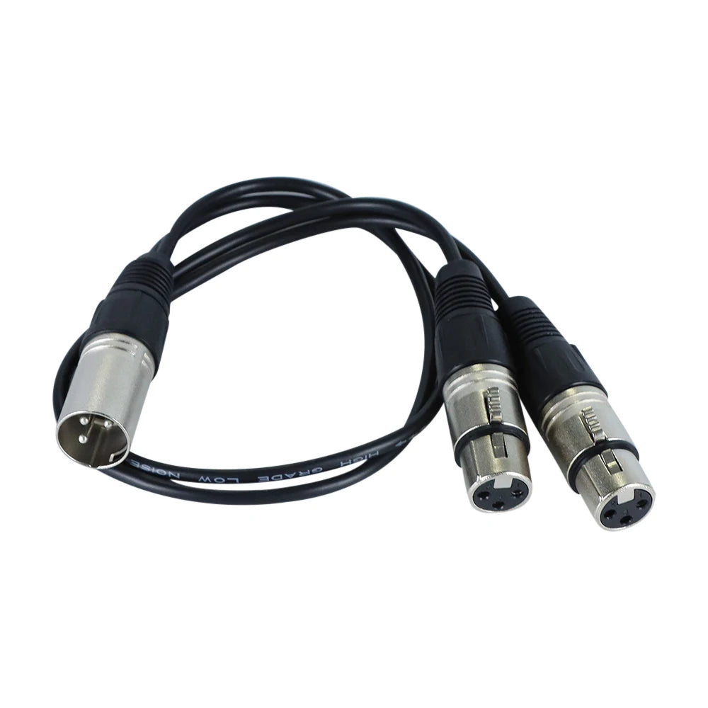 35CM 3-Pin XLR Audio Splitter Cable – 1 Male to 2 Female for Microphone & Mixer