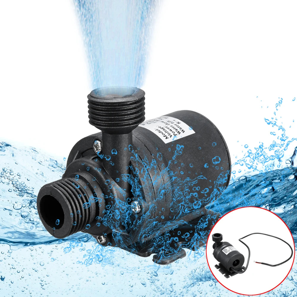 እጅግ በጣም ጸጥ ያለ 12 ቪ የውሃ ፓምፕ - 800L/H የውሃ ውስጥ የውሃ ገንዳዎች ፣ ኩሬዎች እና ፏፏቴዎች የሚገዛ ፓምፕ