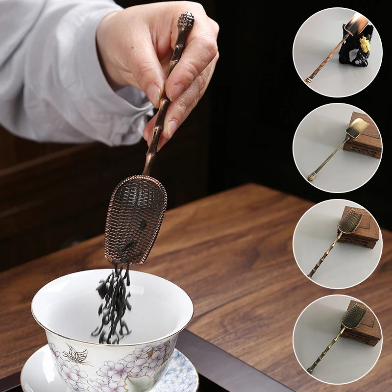 Retro Metal Chinese Tea Scoop – የሻይ ማንኪያ ለሻይ ሥነ ሥርዓት እና ቅጠሎች አያያዝ