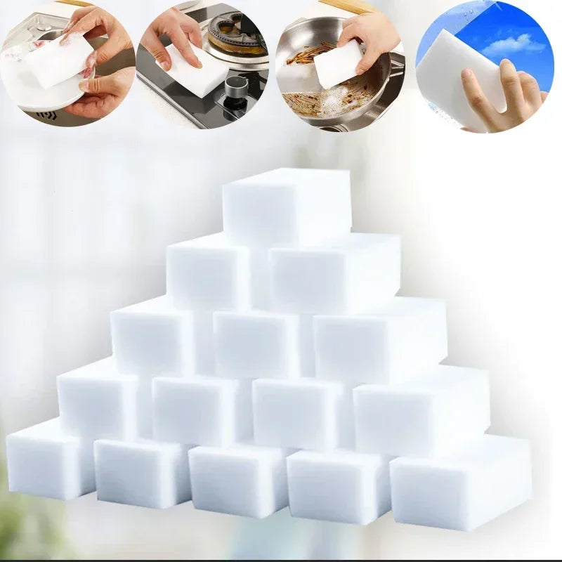 Magic Melamine ስፖንጅ ኢሬዘር - ለኩሽና እና መታጠቢያ ቤት ማጽጃ (100x60x20 ሚሜ)