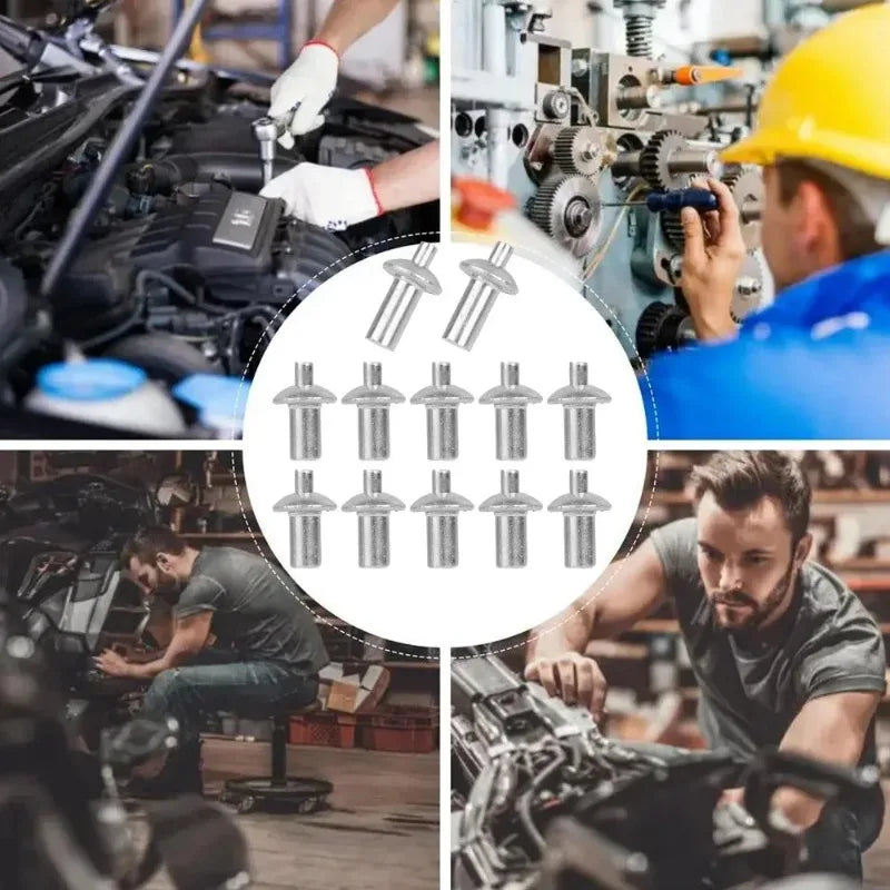 100x Hammer Drive Expansion Rivets - ለአስተማማኝ ጭነት የአሉሚኒየም ማያያዣዎች