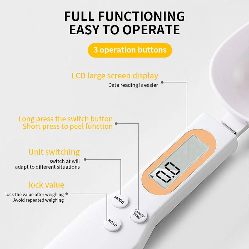 አነስተኛ ዲጂታል ማንኪያ ልኬት - LCD የምግብ ልኬት ለትክክለኛ 0.1-500g መለኪያዎች