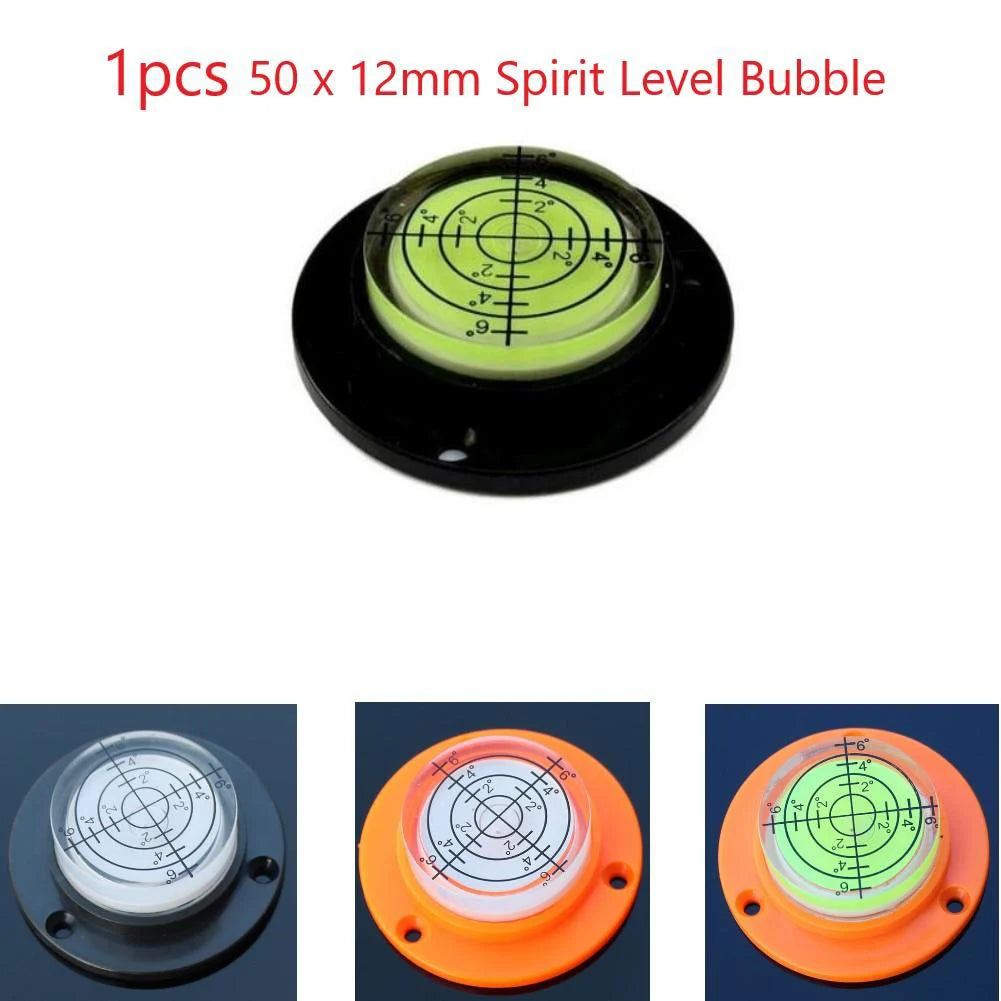 High Precision 50x12mm Round Bubble Level - Bulls Eye Spirit Level for Desktop & Woodwork