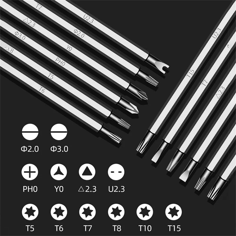 12-በ-1 መግነጢሳዊ screwdriver አዘጋጅ - ትክክለኛ መሣሪያ ከመስቀል እና ጠፍጣፋ ራሶች ጋር