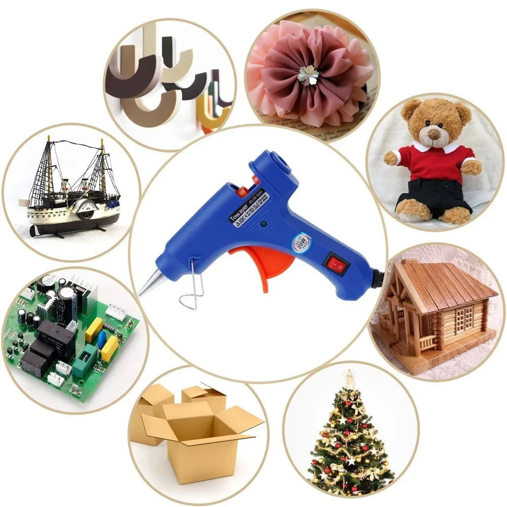 20W Mini Hot Glue Gun with 7mm Glue Sticks – Ideal for Crafts, Repairs, and DIY Projects