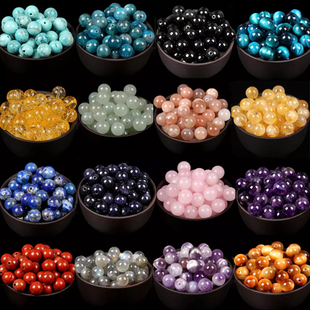 Natural Stone Beads – Tiger Eye, Amazonite, Lava, Turquoise & More for DIY Jewelry