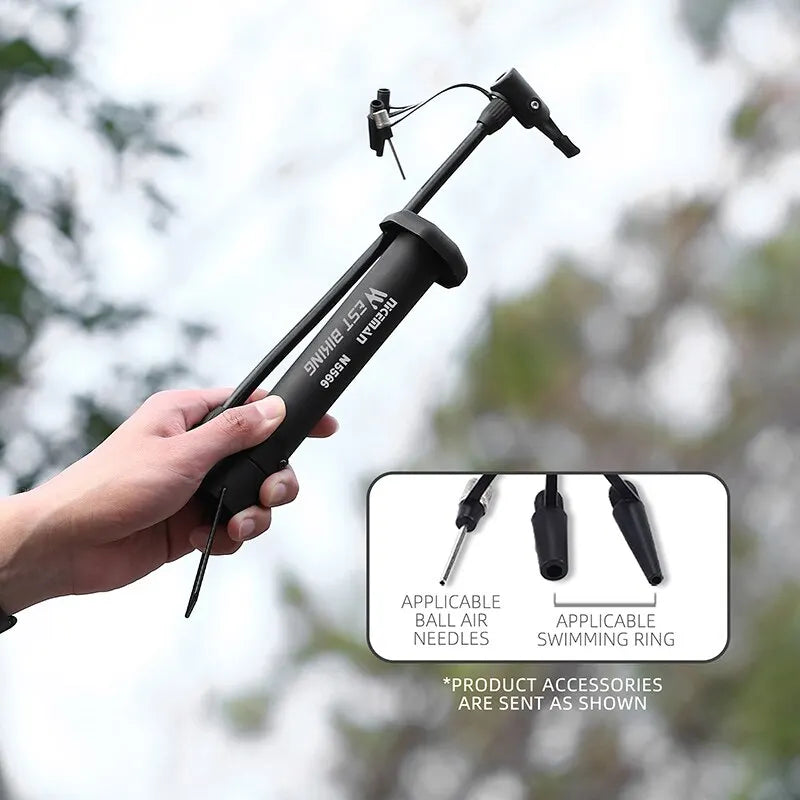 ዌስት ቢኪንግ 80 PSI የብስክሌት ፓምፕ - ለኤምቲቢ ጎማዎች እና ፊኛዎች በእጅ የወለል ፓምፕ፣ Schrader Valve