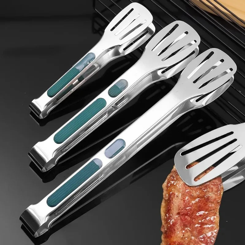 አይዝጌ ብረት BBQ Tongs – 7፣ 9፣ 12 ኢንች ከማይንሸራተት የሲሊኮን እጀታ ጋር ለማብሰያ እና ምግብ ማብሰል