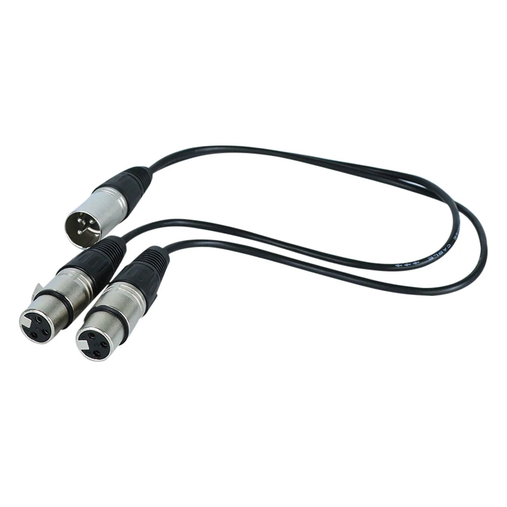 35CM 3-Pin XLR Audio Splitter Cable – 1 Male to 2 Female for Microphone & Mixer
