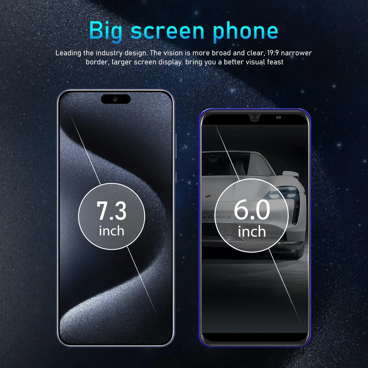 i15 Pro ባለከፍተኛ-መጨረሻ ስማርትፎን - 7.3 ኢንች ኤችዲ ማሳያ፣ 5ጂ፣ አንድሮይድ 13፣ 108ሜፒ ካሜራ፣ 6800mAh ባትሪ