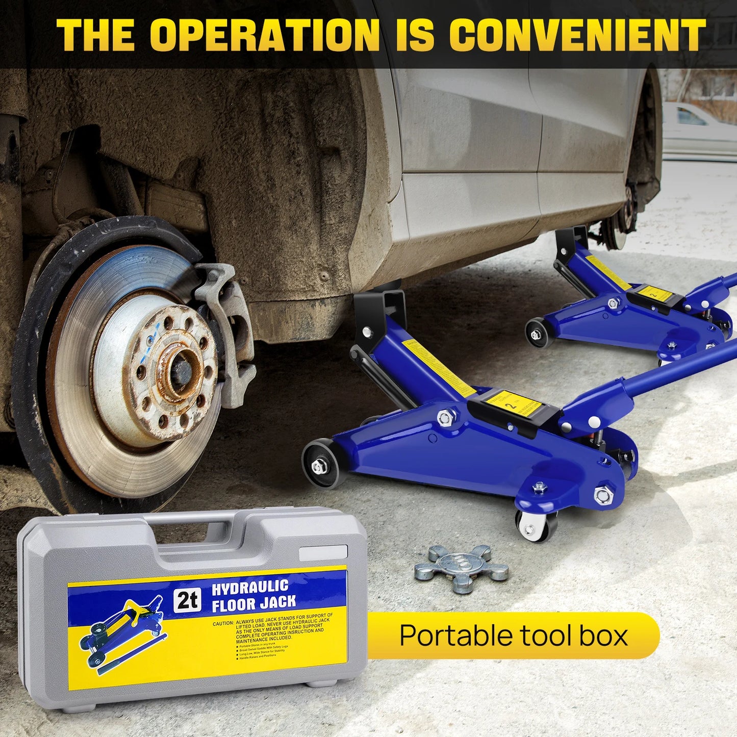 2 Ton DayPlus Hydraulic Trolley Jack - Low Profile for Garage & Emergency Tire Changes