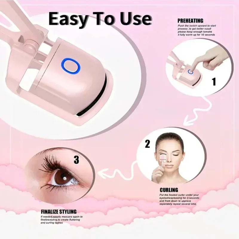 Electric Eyelash Curler – USB Rechargeable, Fast-Heating, and Long-Lasting Curl