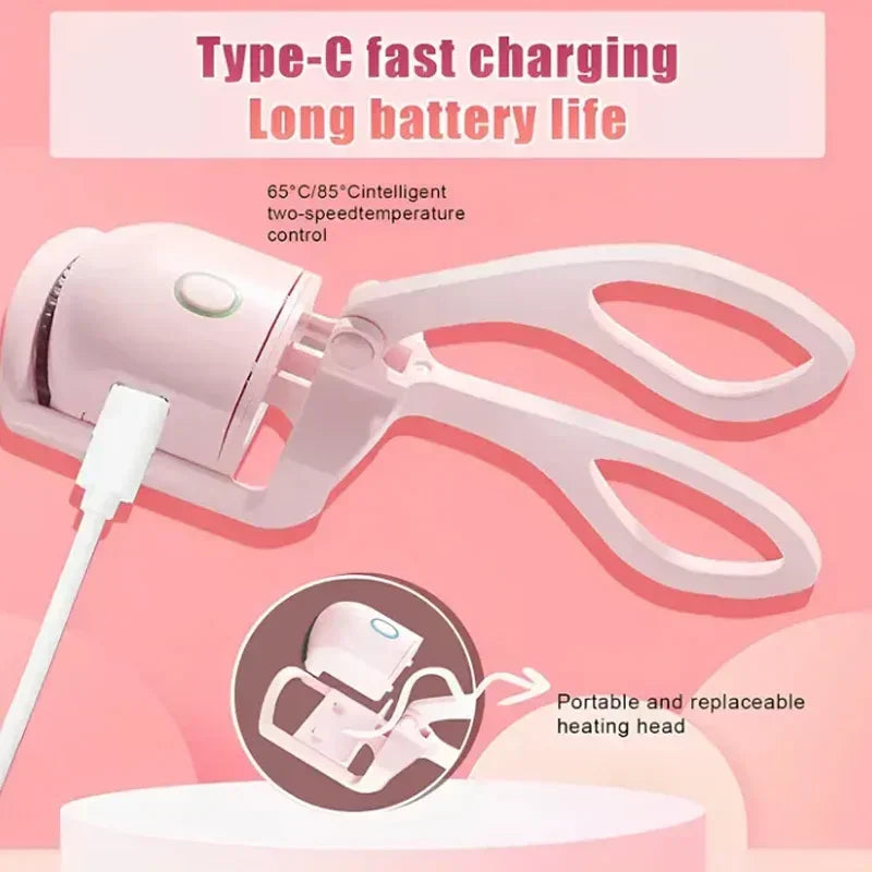 Electric Eyelash Curler – USB Rechargeable, Fast-Heating, and Long-Lasting Curl