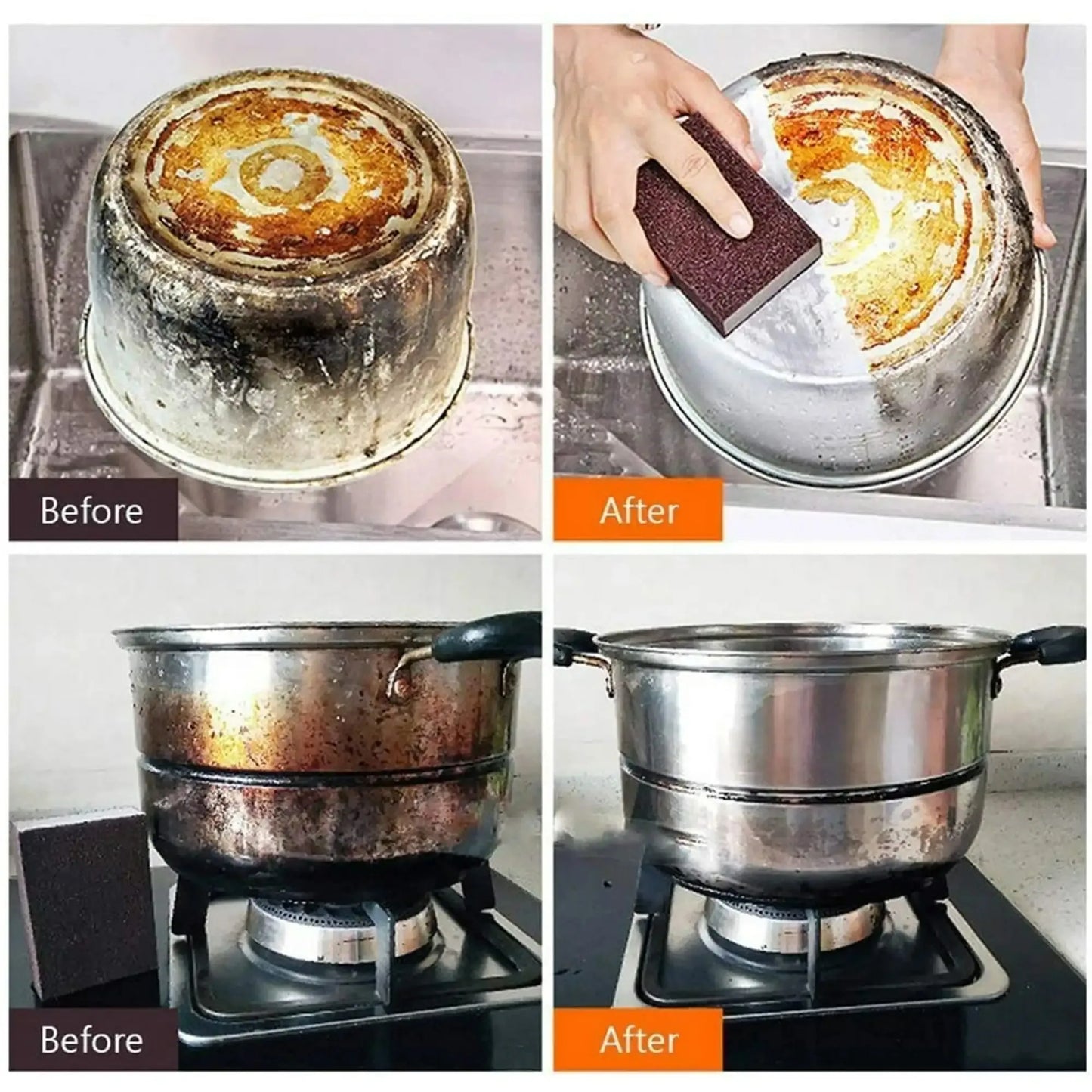 10PCS ናኖ አስማት ስፖንጅ ኢሬዘርስ - ዝገትን ማስወገድ እና የወጥ ቤት ማጽጃ