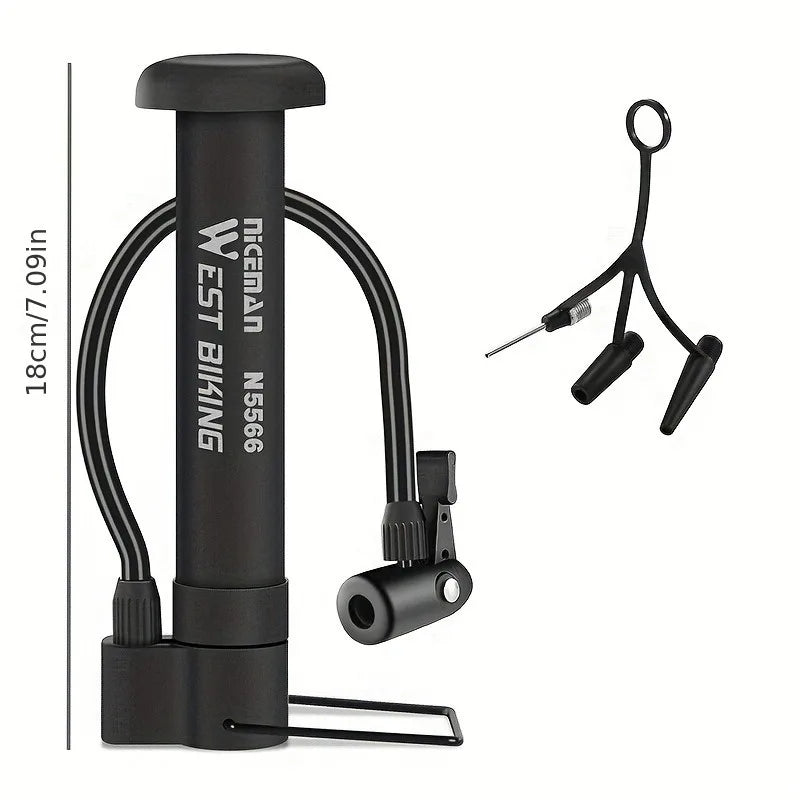 High-Efficiency Portable Bicycle Pump - Durable, Multi-Valve MTB & Balloon Inflator Essential Cycling Accessory For All Cyclists