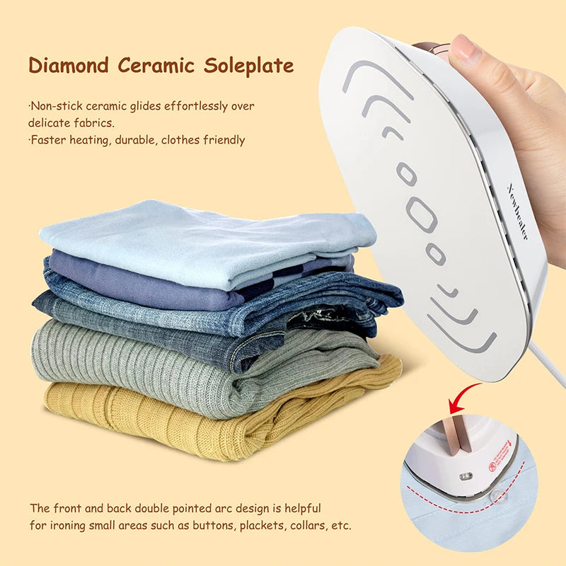 Mini Handheld Electric Dry Iron – Portable Travel Iron with Dual Voltage