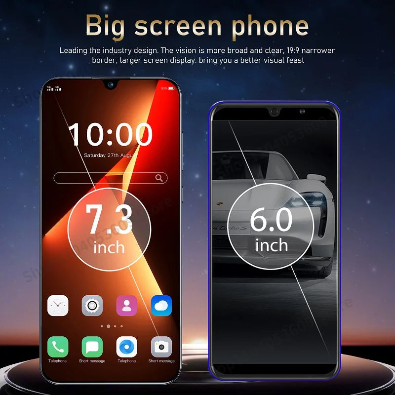 Pova5 Pro Global Version ስማርትፎን 5ጂ 7.3 ኢንች 16GB+1ቲቢ አንድሮይድ 13 ስልክ 50ሜፒ ካሜራ 6800mAh ባትሪ ሞባይል 10 ሞባይል ስልክ