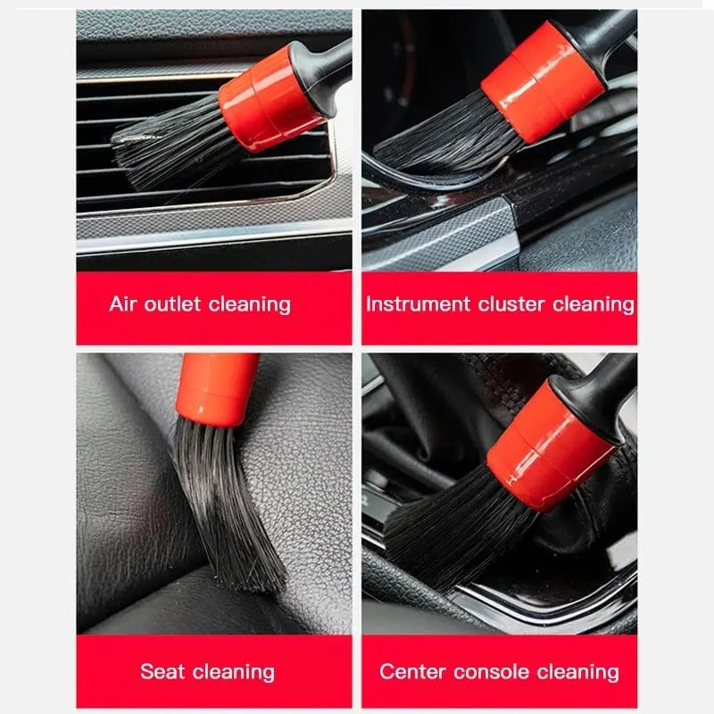 5PCS የመኪና ዝርዝር ብሩሽ አዘጋጅ - ለስላሳ ብሩሽዎች ለቤት ውስጥ ጽዳት እና አየር ማናፈሻዎች