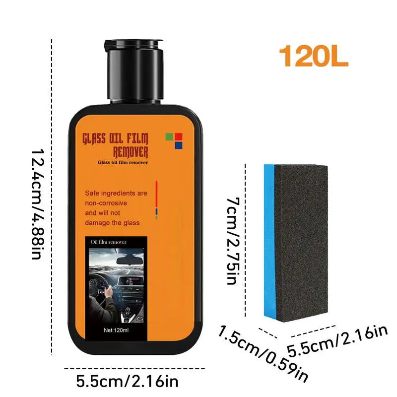 120ml Glass & Oil Film Remover – Spotless Windows Made Easy!