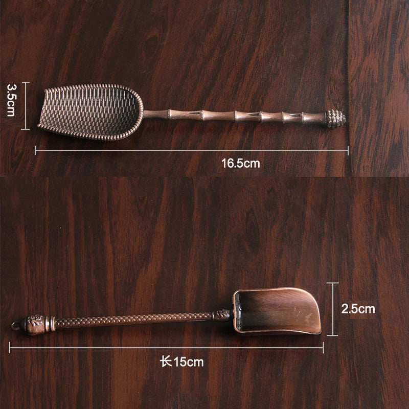 Retro Metal Chinese Tea Scoop – የሻይ ማንኪያ ለሻይ ሥነ ሥርዓት እና ቅጠሎች አያያዝ