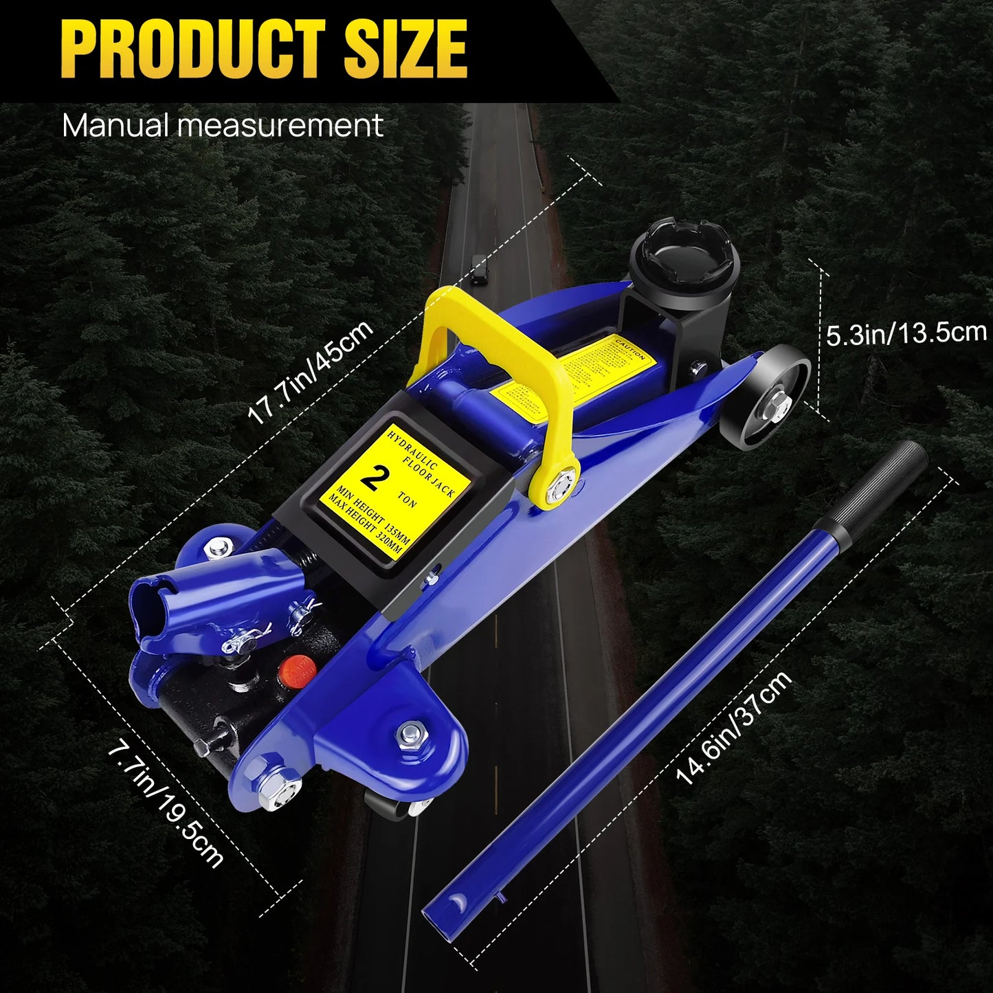 2 Ton DayPlus Hydraulic Trolley Jack - Low Profile for Garage & Emergency Tire Changes