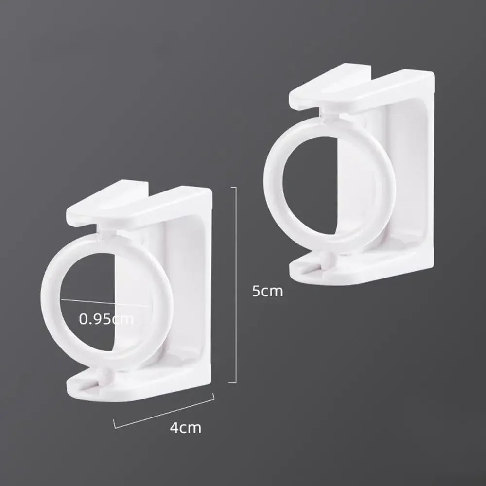 360° Rotatable Curtain Rod Hooks – Telescopic, Adhesive, No-Drill Installation
