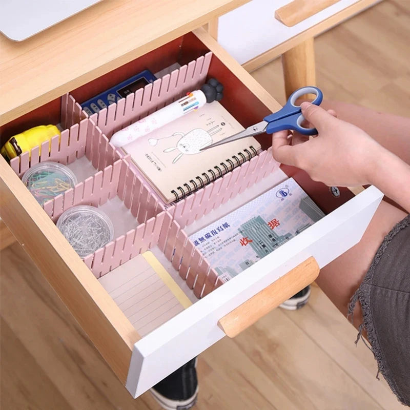 4PCS Adjustable Drawer Dividers – Organize Makeup, Socks, and Underwear Easily