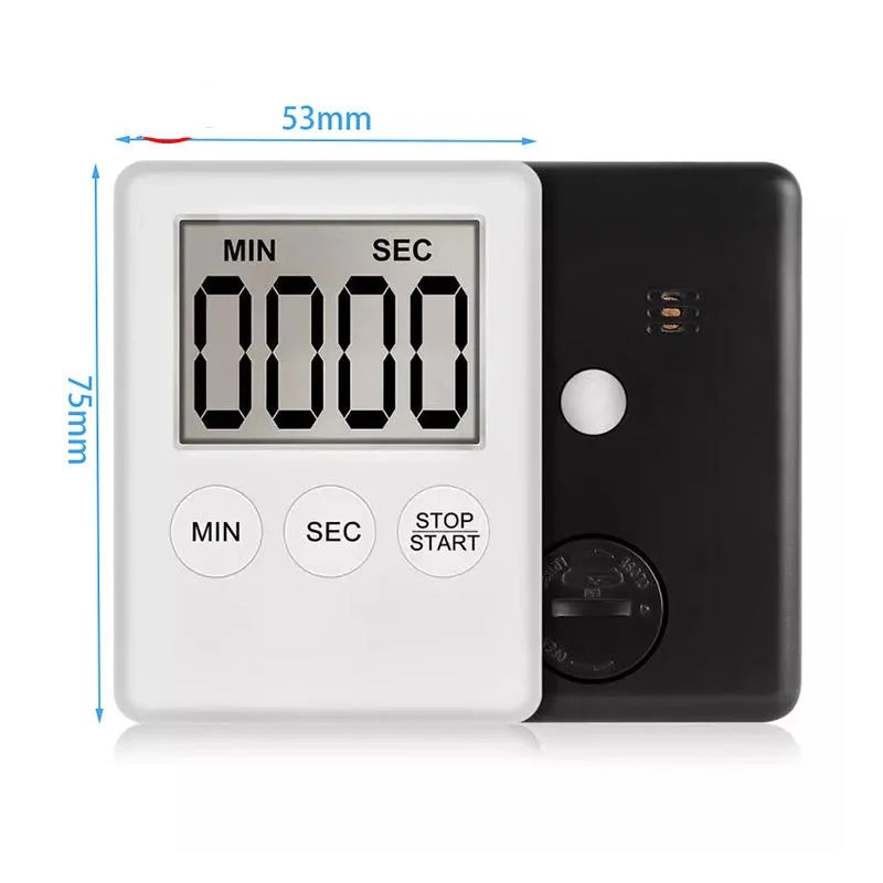 Magnetic Kitchen Timer – Digital LED Display with Loud Alarm, Count Up & Countdown