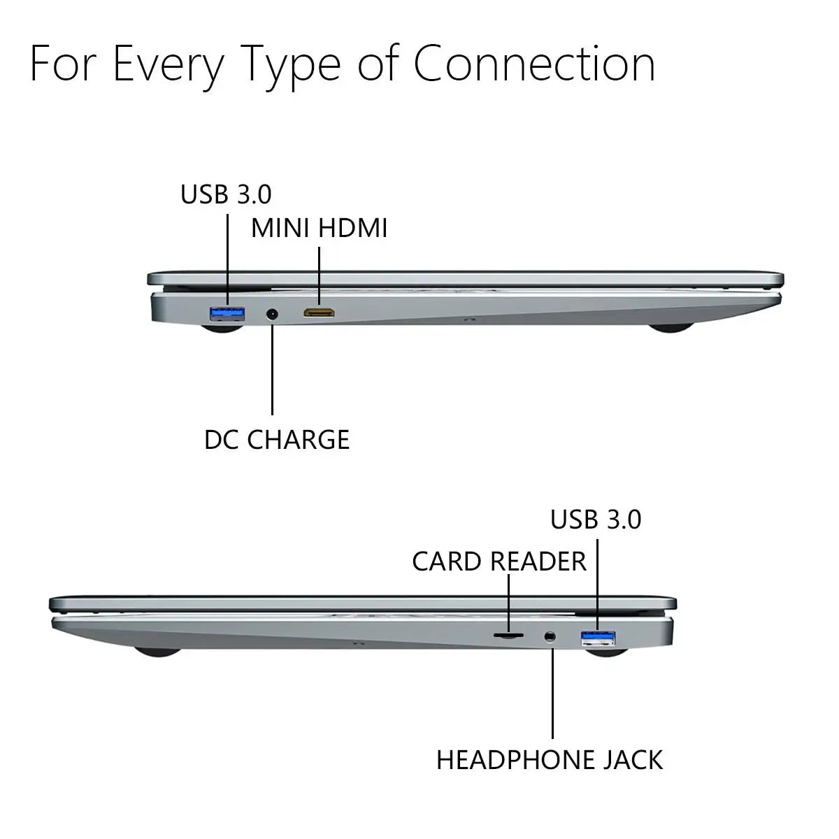 Carbayta Ultrabook Laptop – Windows 10/11 Pro፣ 12GB RAM፣ SSD Options (128GB-1TB)፣ 5G WiFi እና ብሉቱዝ