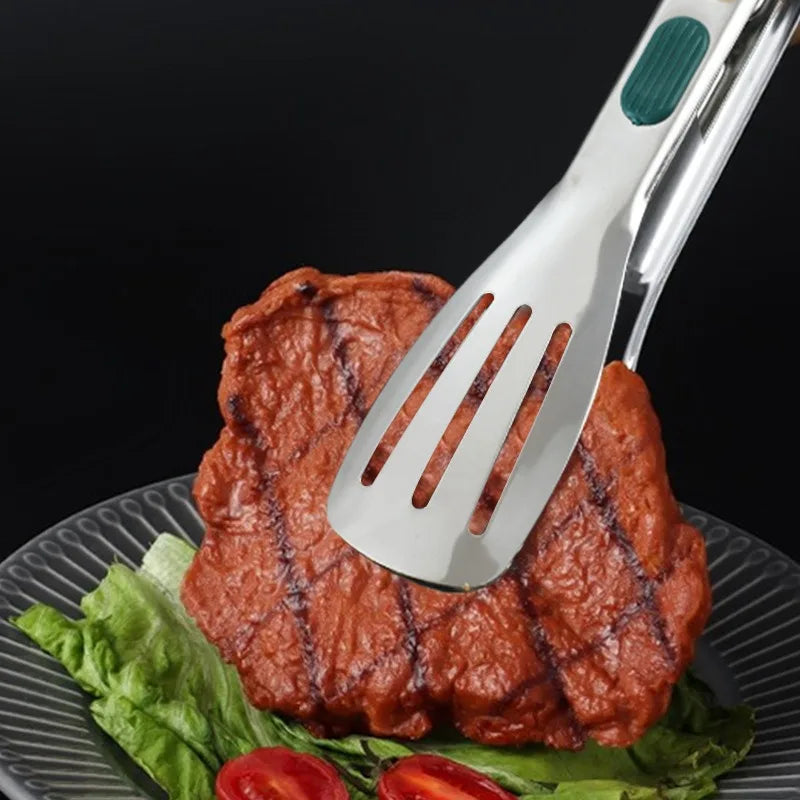 አይዝጌ ብረት BBQ Tongs – 7፣ 9፣ 12 ኢንች ከማይንሸራተት የሲሊኮን እጀታ ጋር ለማብሰያ እና ምግብ ማብሰል