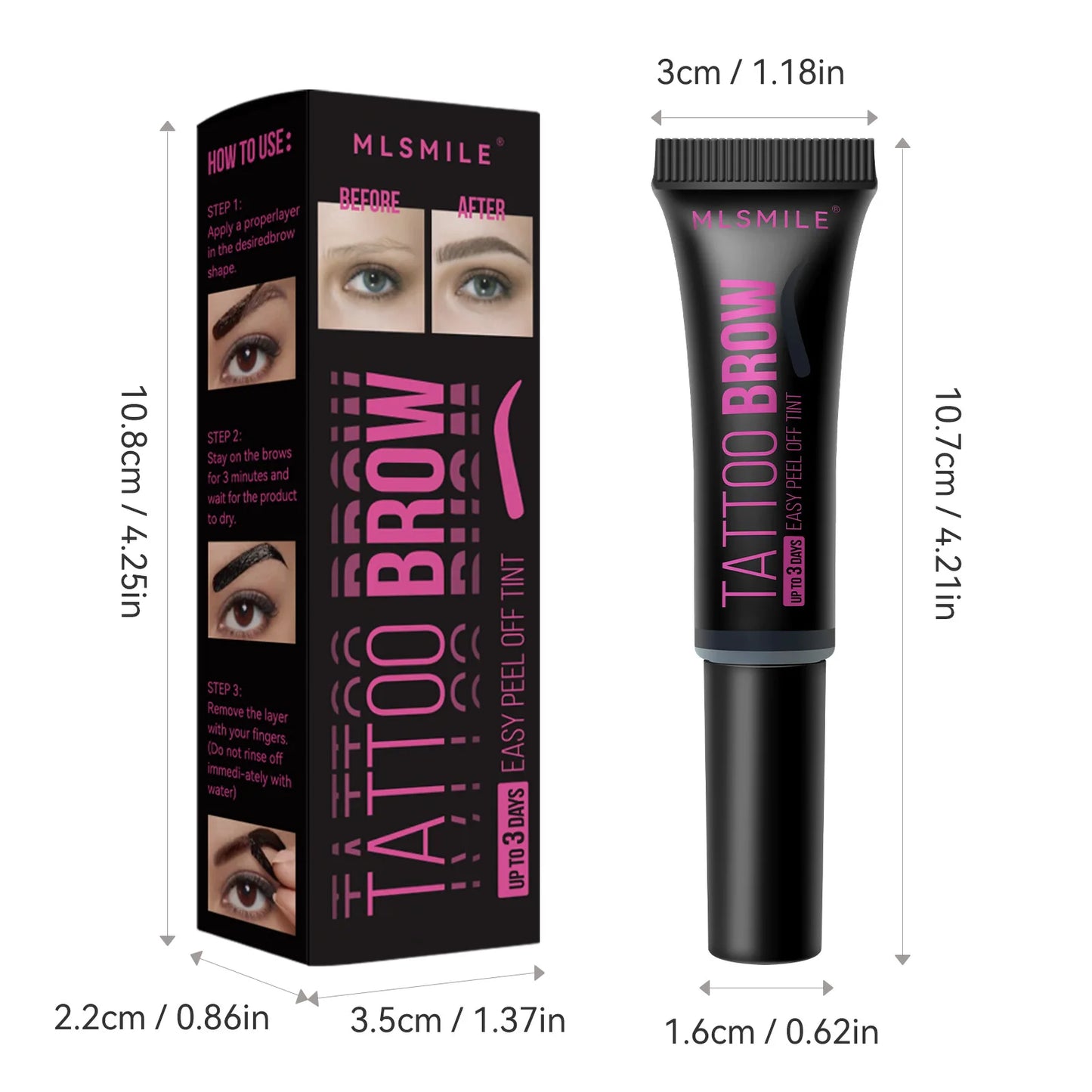 Peel-Off Eyebrow Tint Gel – Semi-Permanent, Waterproof Eyebrow Dye for Long-Lasting Color