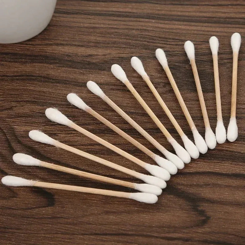 500 Double-Ended Cotton Swabs – Safe for Baby Care & Ear Cleaning