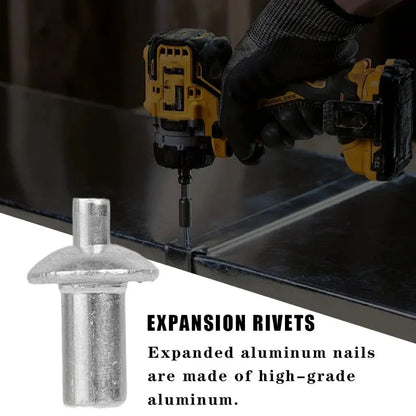 100x Hammer Drive Expansion Rivets - ለአስተማማኝ ጭነት የአሉሚኒየም ማያያዣዎች