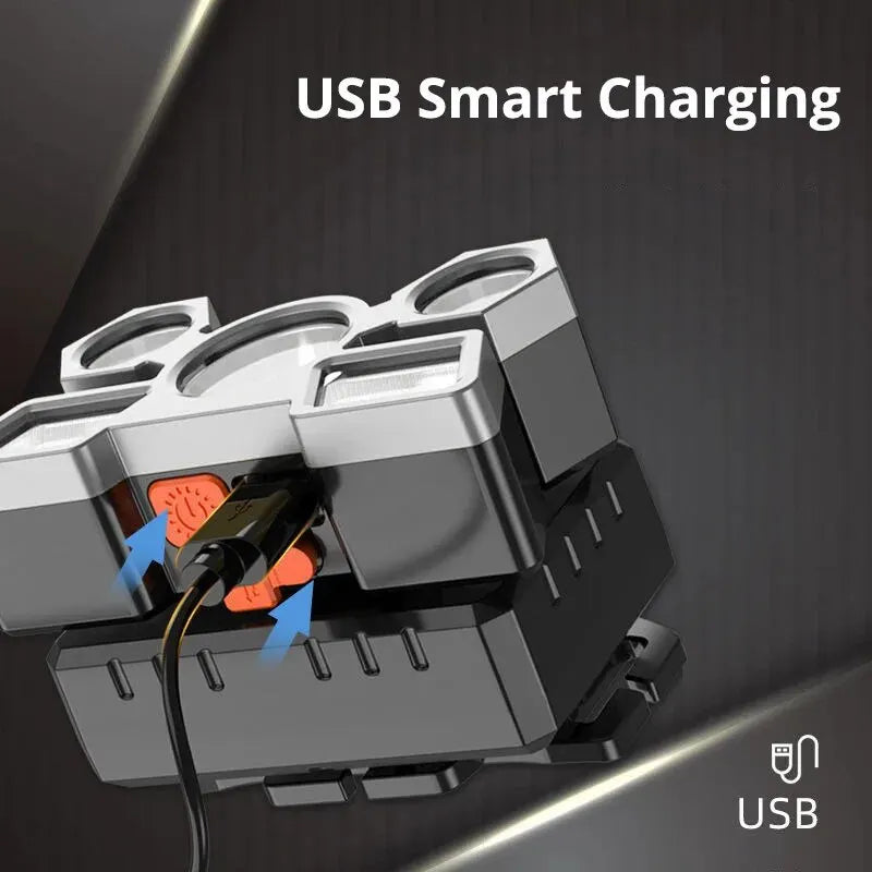 Rechargeable 5-LED Headlamp – Super Bright Light for Camping, Fishing, and Outdoor Use