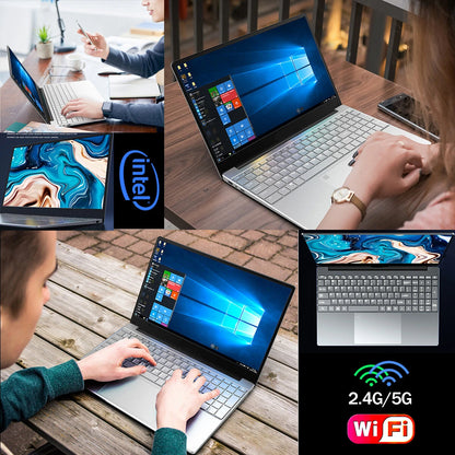 Carbayta Ultrabook Laptop – Windows 10/11 Pro፣ 12GB RAM፣ SSD Options (128GB-1TB)፣ 5G WiFi እና ብሉቱዝ
