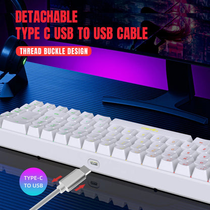 HXSJ V200 RGB አነስተኛ የጨዋታ ቁልፍ ሰሌዳ - ባለገመድ፣ 19-ቁልፍ ግጭት-ነጻ፣ መካኒካል ስሜት