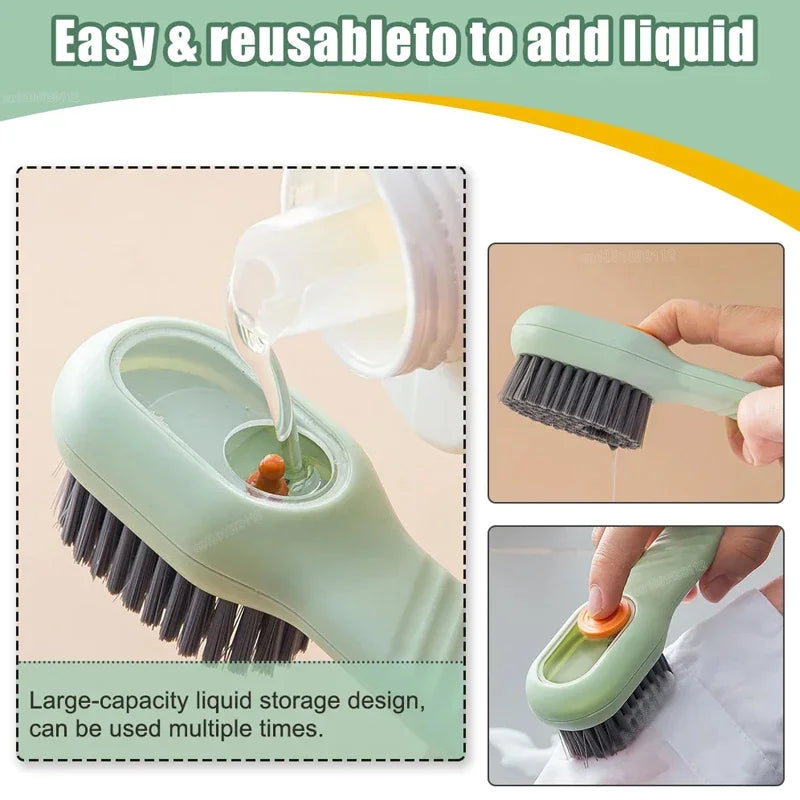 Automatic Shoe Cleaning Brush – Liquid Dispensing, Soft Bristles for Shoes and Clothes (1-2 Pack)