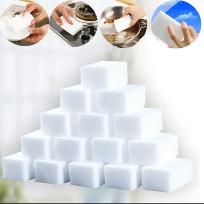 Magic Melamine ስፖንጅ ኢሬዘር - ለኩሽና እና መታጠቢያ ቤት ማጽጃ (100x60x20 ሚሜ)