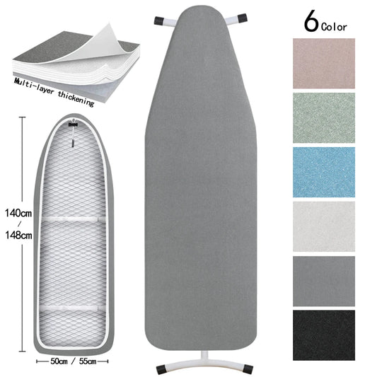 Heat-Reflective Cotton Ironing Board Cover - Scorch Resistant, 140x50cm