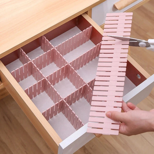4PCS Adjustable Drawer Dividers – Organize Makeup, Socks, and Underwear Easily