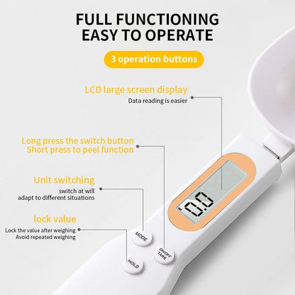 አነስተኛ ዲጂታል ማንኪያ ልኬት - LCD የምግብ ልኬት ለትክክለኛ 0.1-500g መለኪያዎች