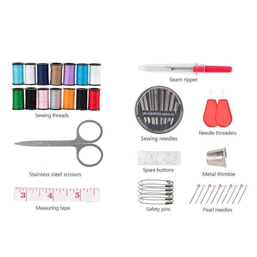 Portable Sewing Kit for Beginners & Pros - Includes Needles, Thread, Scissors & Essentials