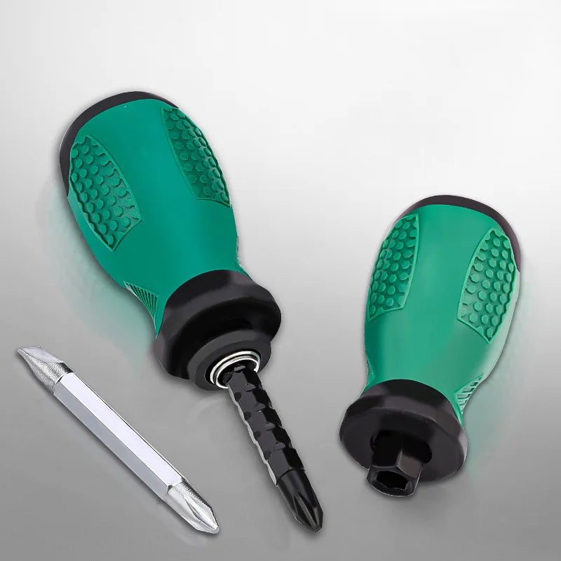 Retractable Magnetic Dual-Purpose Screwdriver – Cross & Flat Head