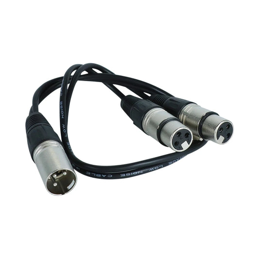 35CM 3-Pin XLR Audio Splitter Cable – 1 Male to 2 Female for Microphone & Mixer