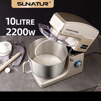 Sunatur 10L Stand Mixer – 2200W የኤሌክትሪክ ወጥ ቤት ቀላቃይ ለዶፍ፣ ለመጋገር እና ለሌሎችም